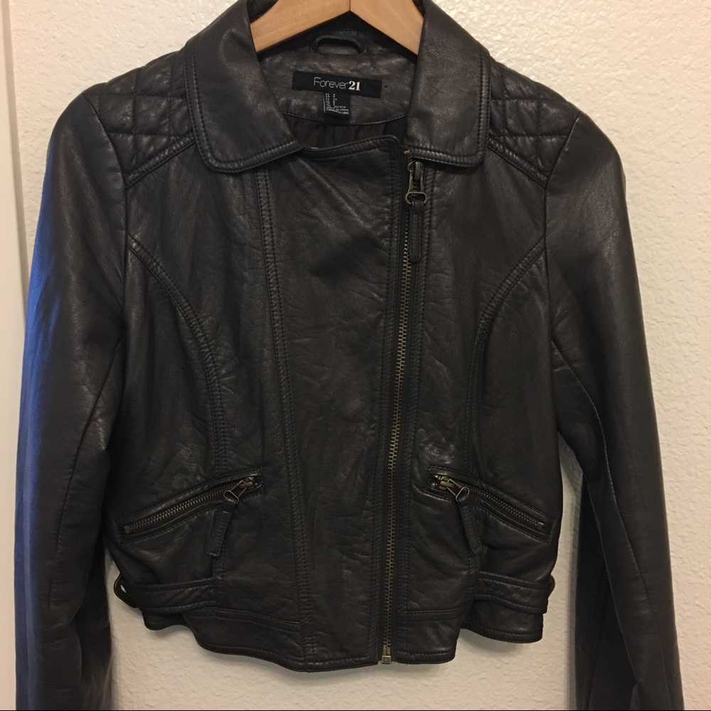 Brown leather jacket