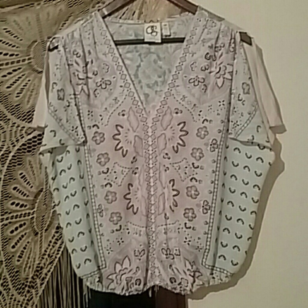 Anthropology Boho flutter sleeve blouse