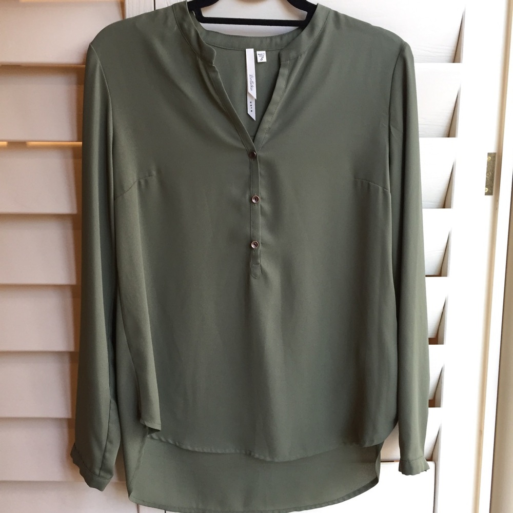 Nordstrom Olive Green Blouse