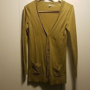 Two cardigans, olive and black