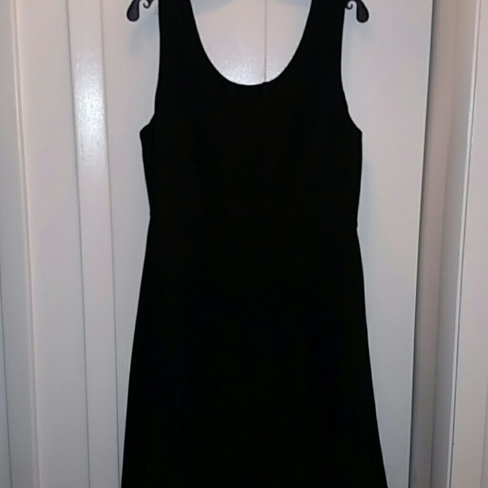 F21+ 3X lace up back black dress
