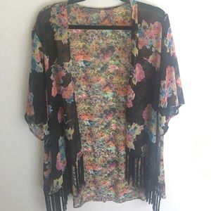 Floral Print Kimono