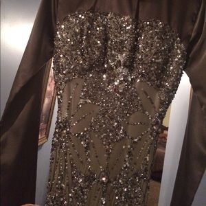 Green grey long evening gown size 2-4-6