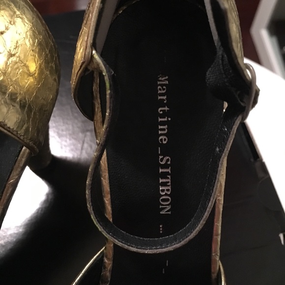 💯Auth Martine Sitbon Golden Snake skin Rose Heels - Picture 7 of 7