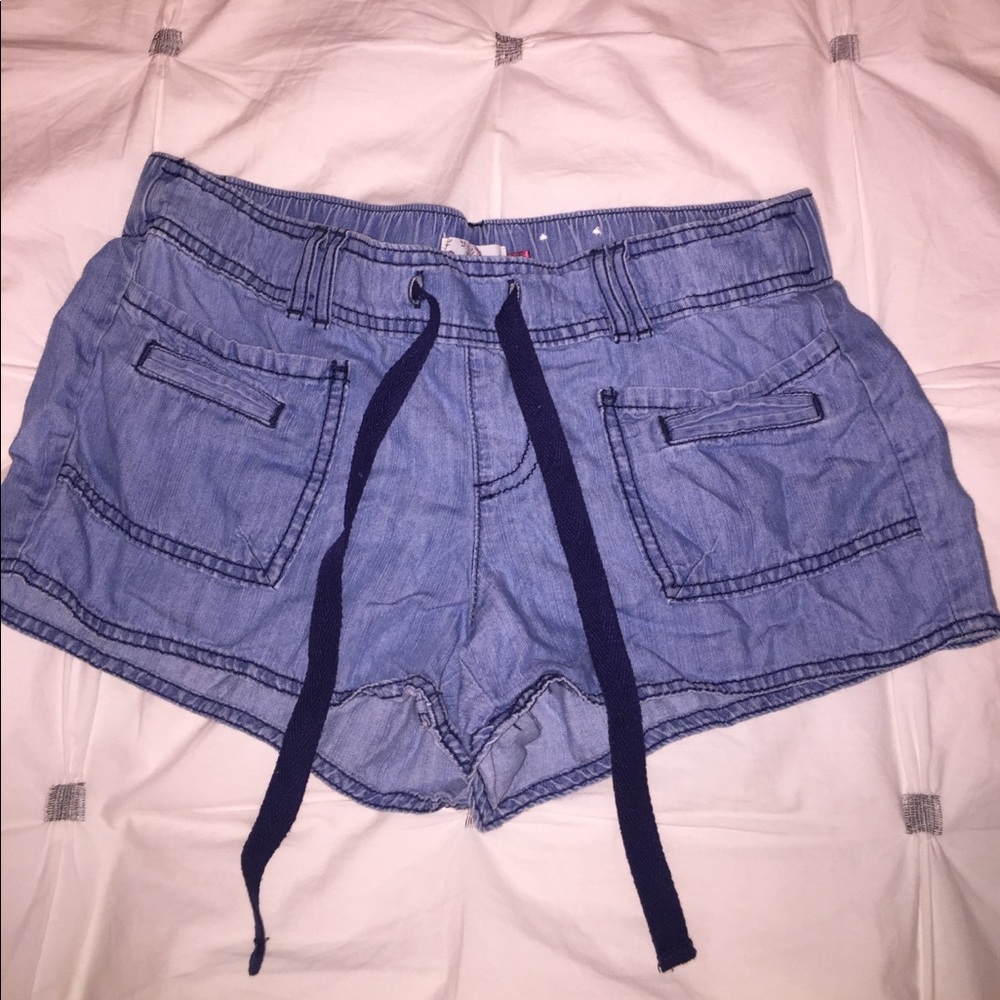 soft cotton shorts with jean-look