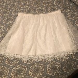 White lace and tulle skirt