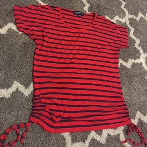 Red and Navy Stripped Shirt