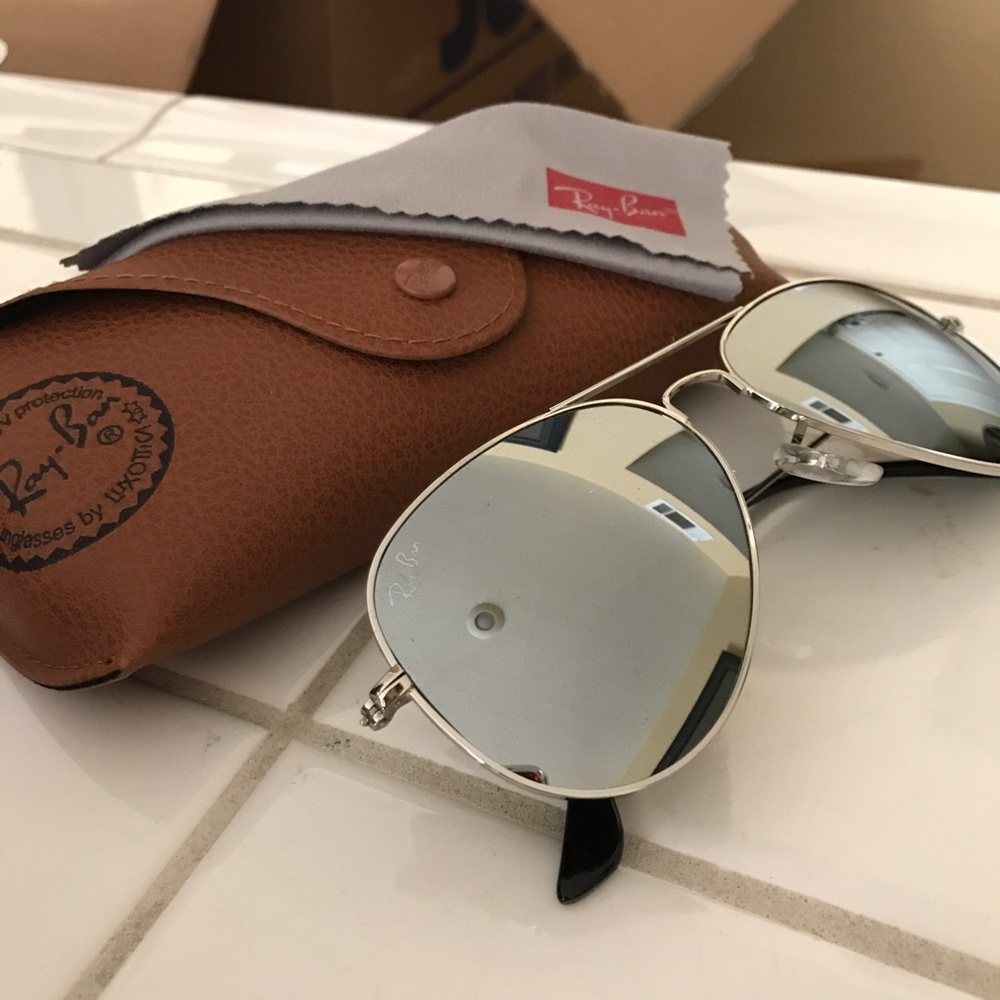 RayBan chrome mirror lens aviators