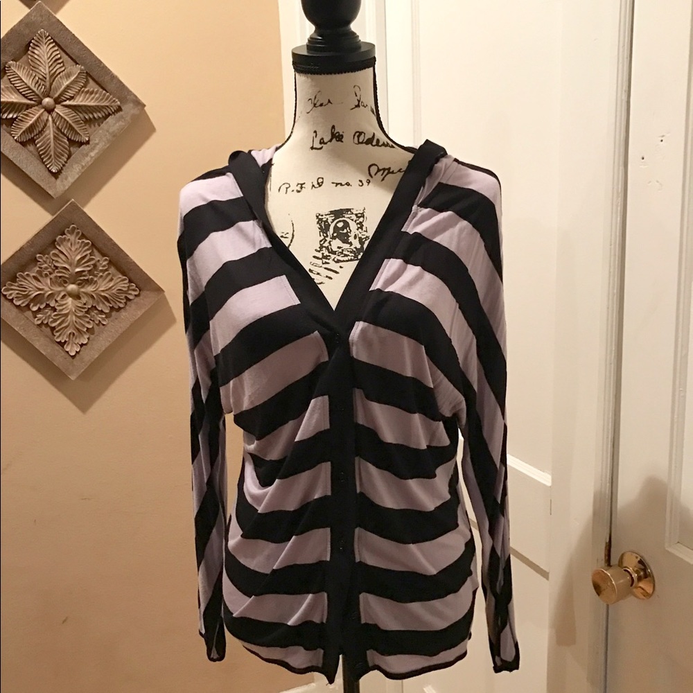 BCBG button down shirt with hood