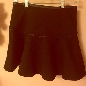 SALE ✔️ Black Skater Skirt w/ Faux Leather