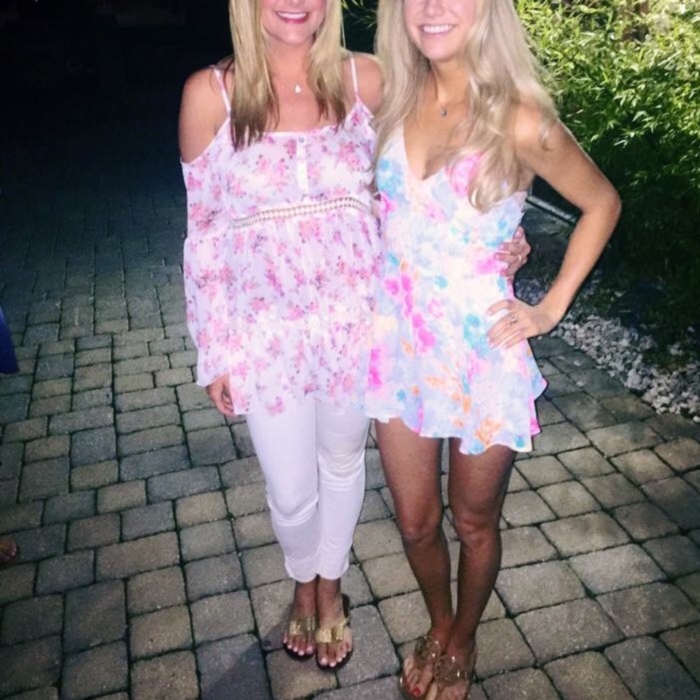 Cold-shoulder floral top