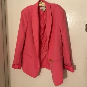 Pink blazer from forever 21 with a gold button