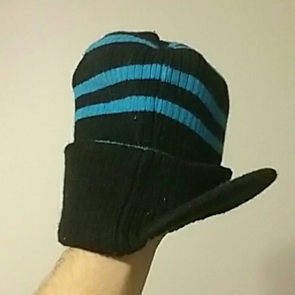 Blue and Black brimmed beanie
