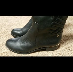 Black Calvin Klein knee high dress boots