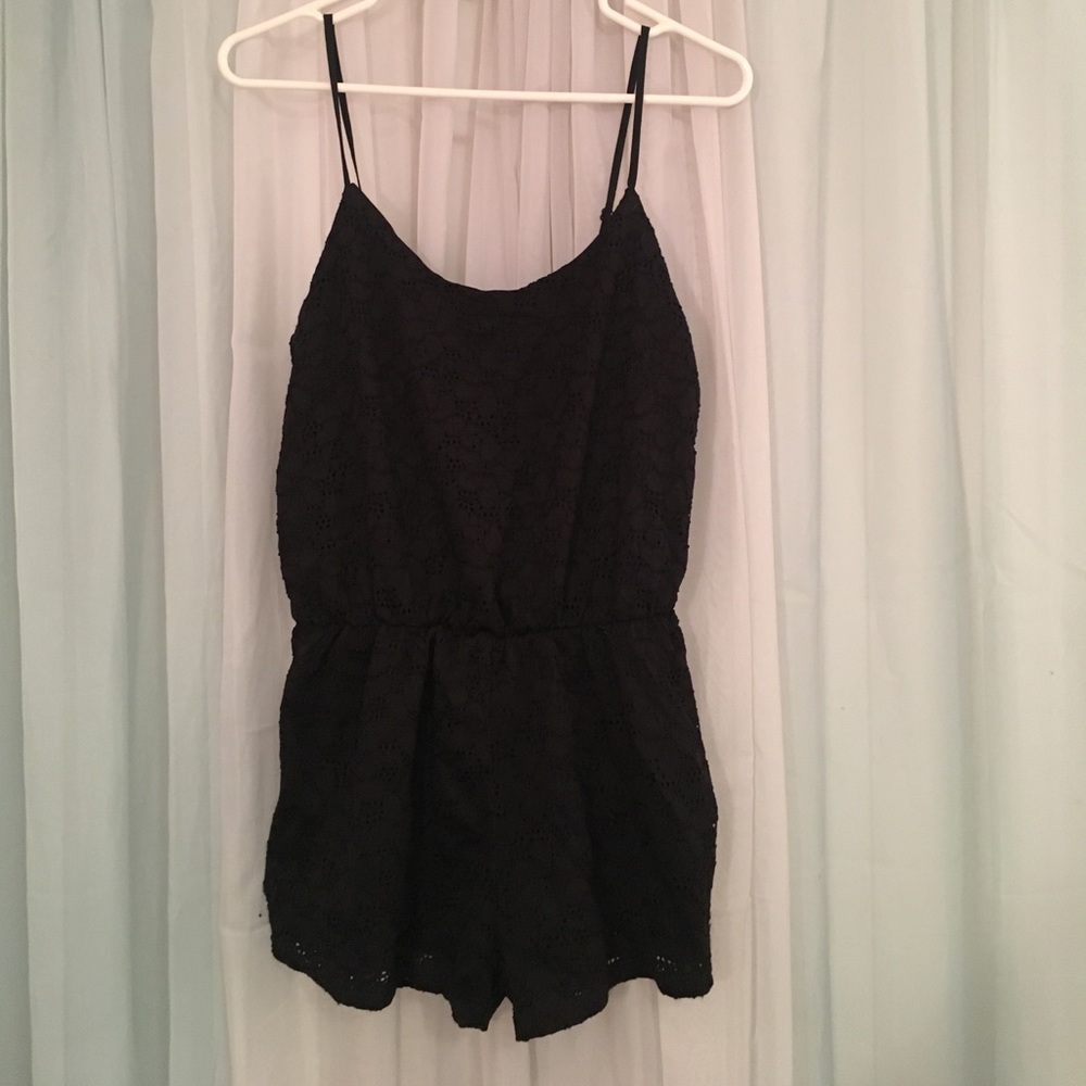Ambiance black lace romper