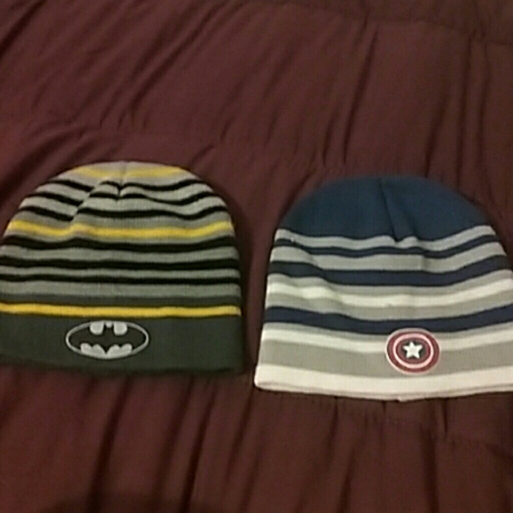 Captain America and Batman beanies