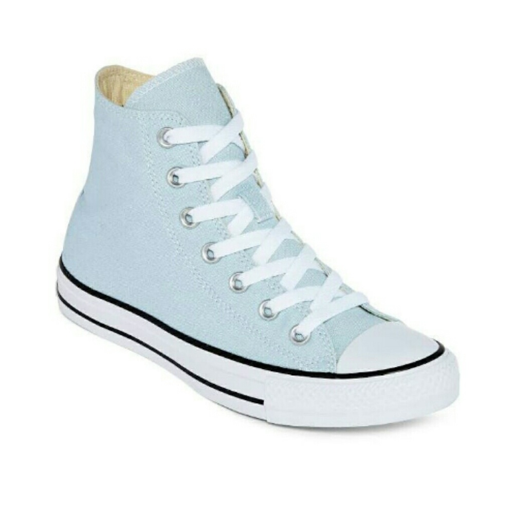 Baby blue high top converse