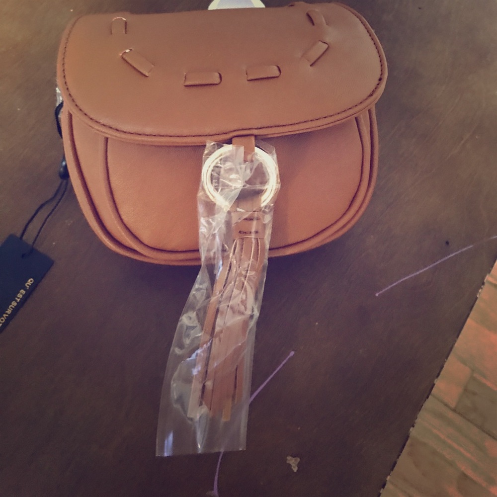 Tan leather fanny pack