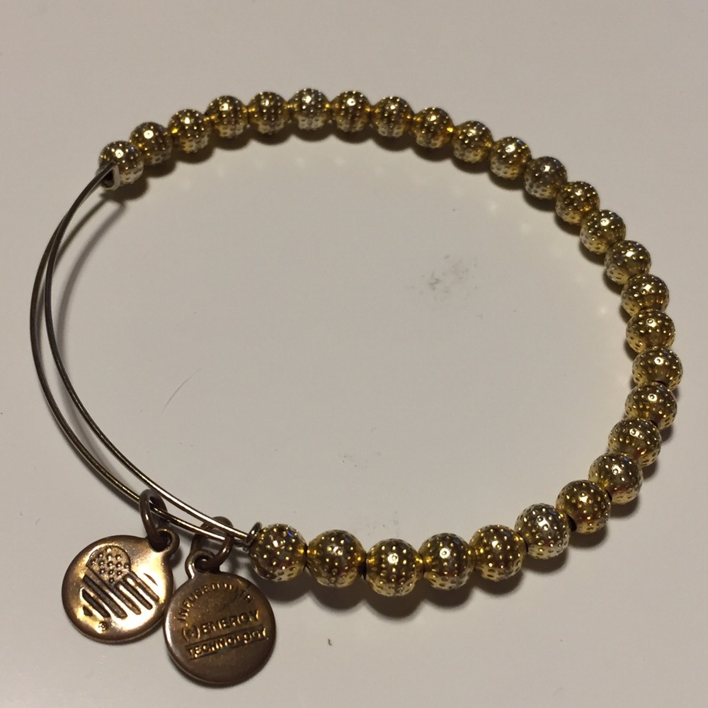 Alex and Ani gold bead bangle bracelet