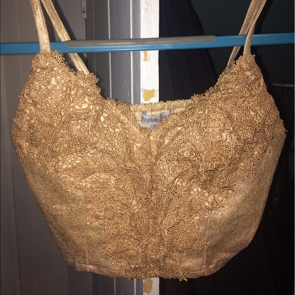 Charlotte Russe gold crop top/bralette