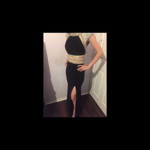 Black and white prom dress