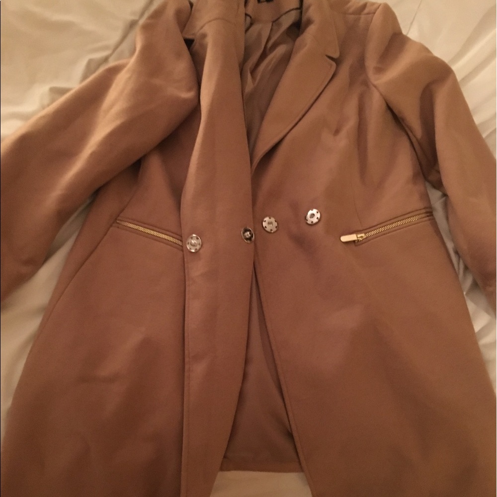 TopShop U.K. Size 16 Camel Coat - Picture 2 of 6