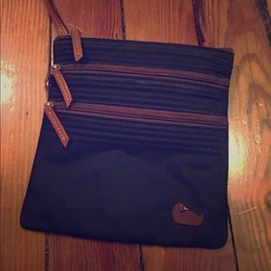 Dooney & Bourke Navy and Brown Satchel