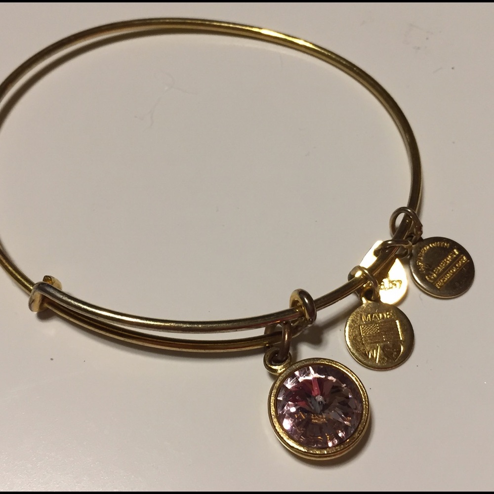 Alex and Ani pink Swarovski crystal charm