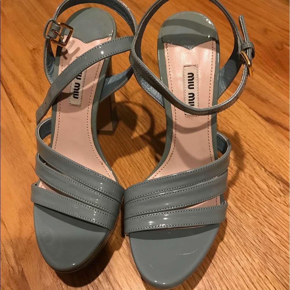 Miu Miu Curved heels platform strappy sandals 36.5