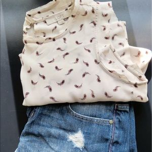 Feather print LOFT blouse