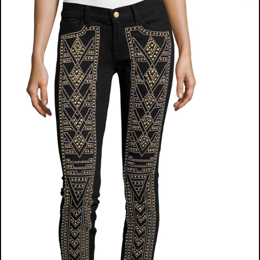 Gold studded black jeans,never worn!