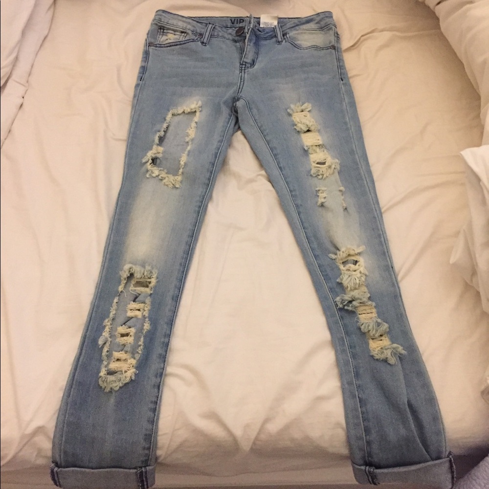 Distressed jeans