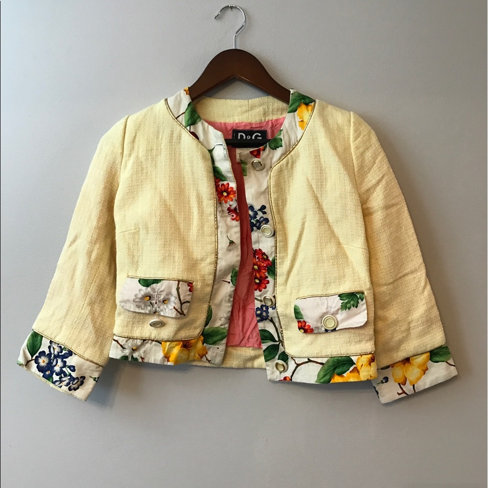Yellow dolce and gabbana Floral print jacket