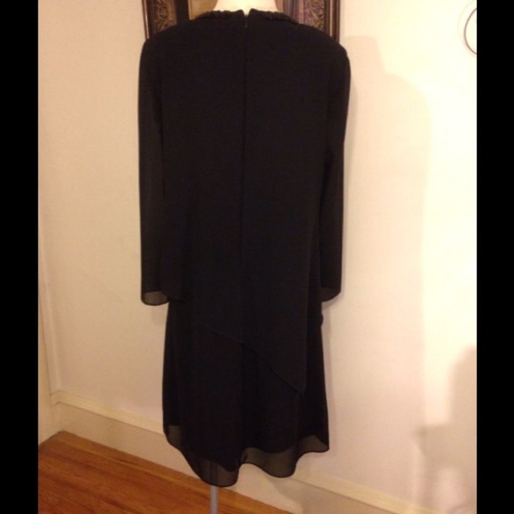 Beaded Neck Black Dress - Picture 4 of 4