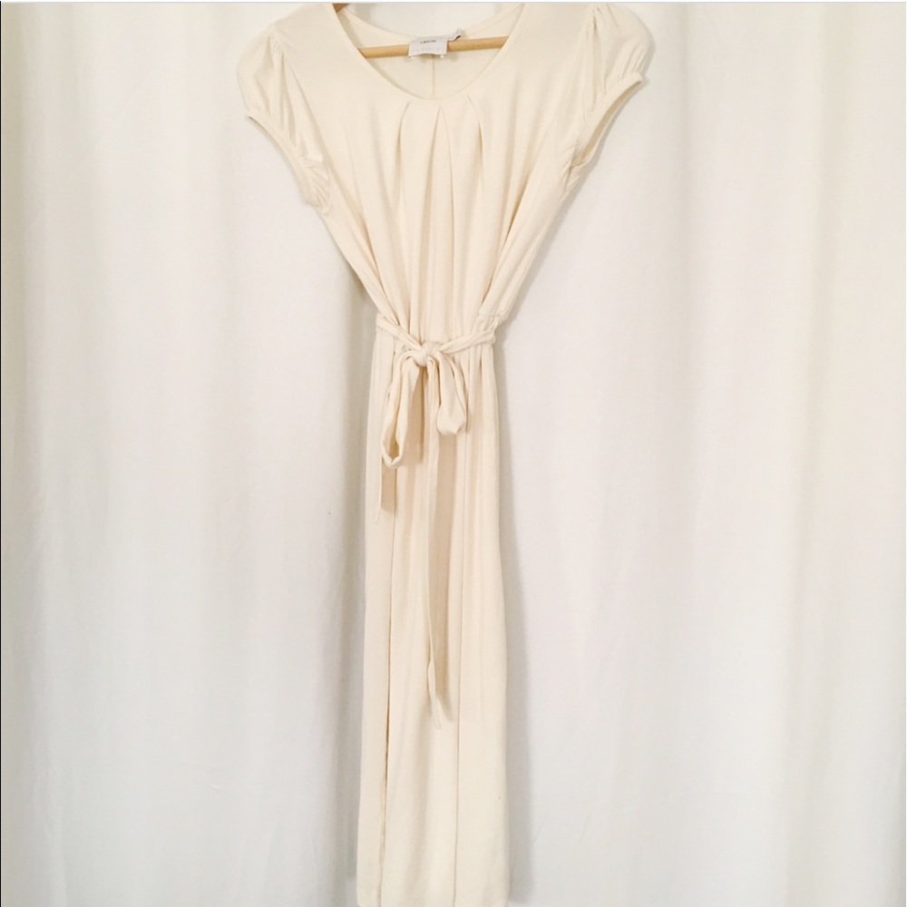 ASOS Cream Midi Jersey Dress