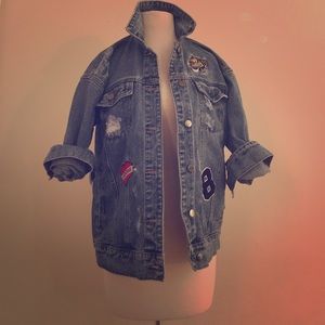 Denim patch jacket. Never worn.