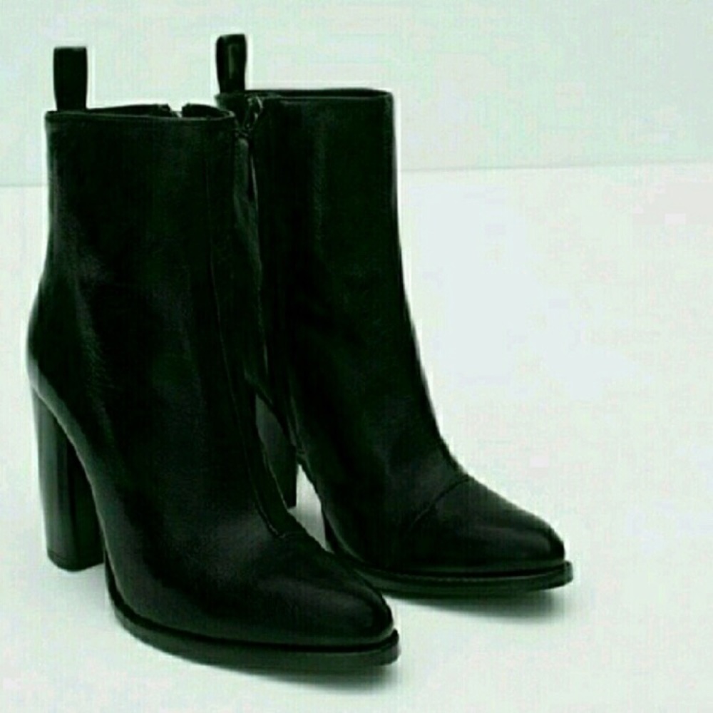 ZARA black leather boots