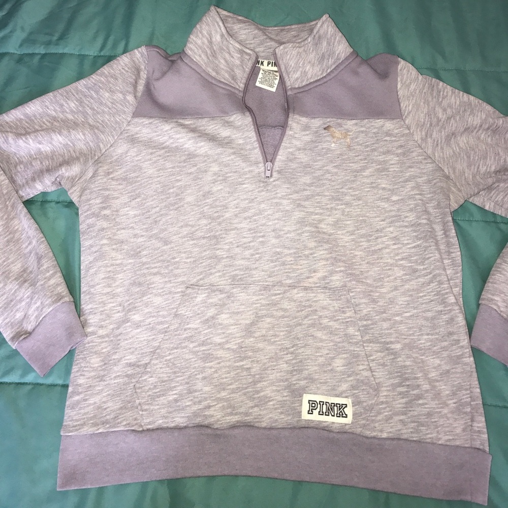 Vs PINK Lavender Boyfriend Quarter Zip