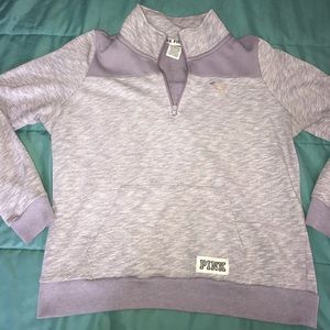 Vs PINK Lavender Boyfriend Quarter Zip