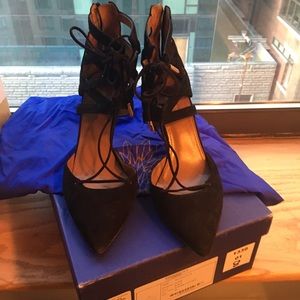 Aquazaaura black suede lace up pump