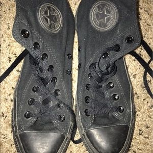 Size 9 High Top Blacked out Converse
