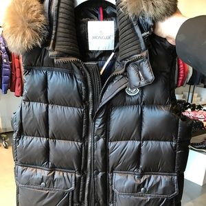 Men's Moncler Cocoa Brown Down Quilted Vest