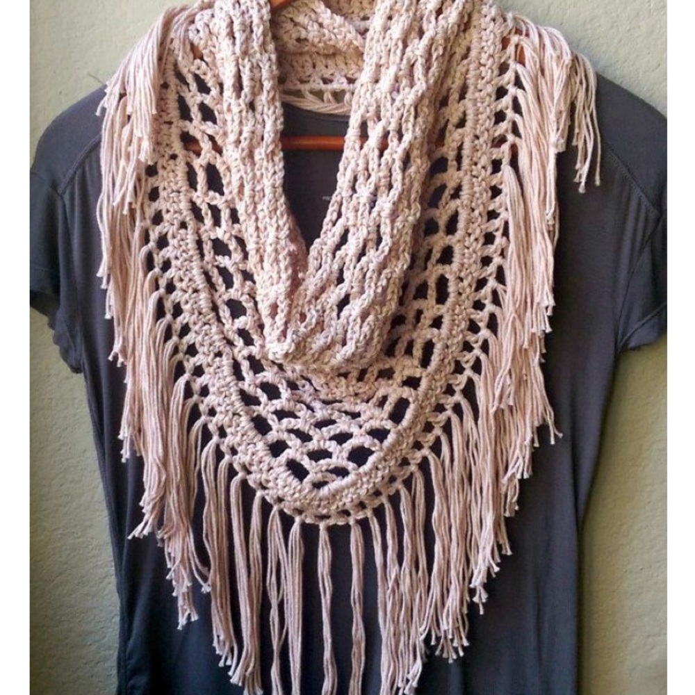Boho Triangle Fringe Scarf (New)