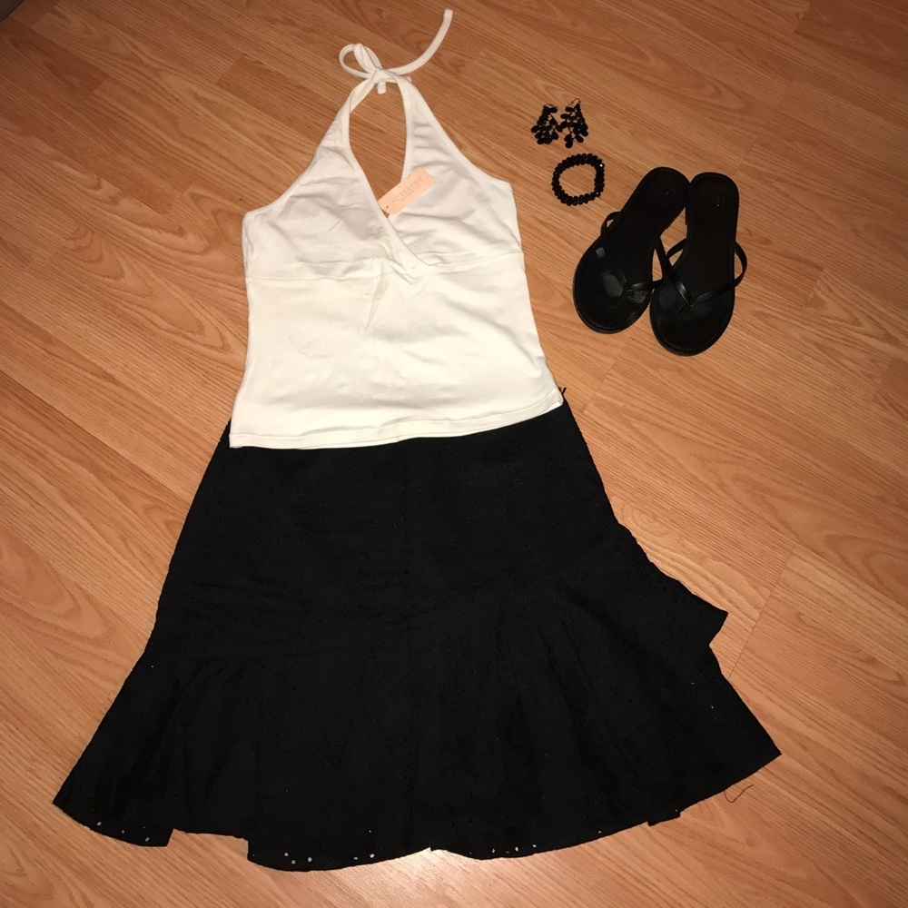 Black Eyelet Skirt