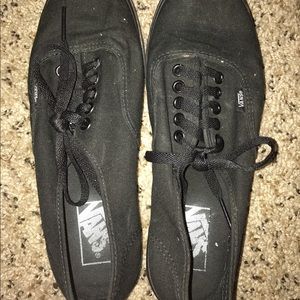 Size 8.5 Thin Soled Blacked out Vans