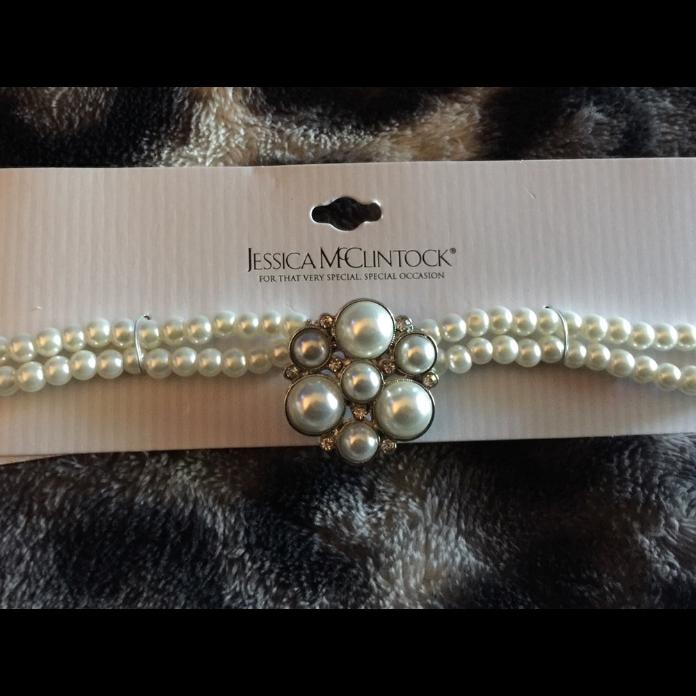 Jessica McClintock pearl necklace.