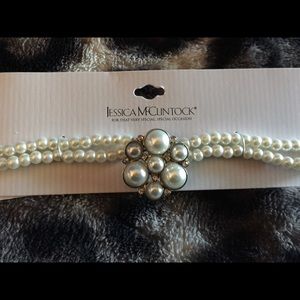 Jessica McClintock pearl necklace.