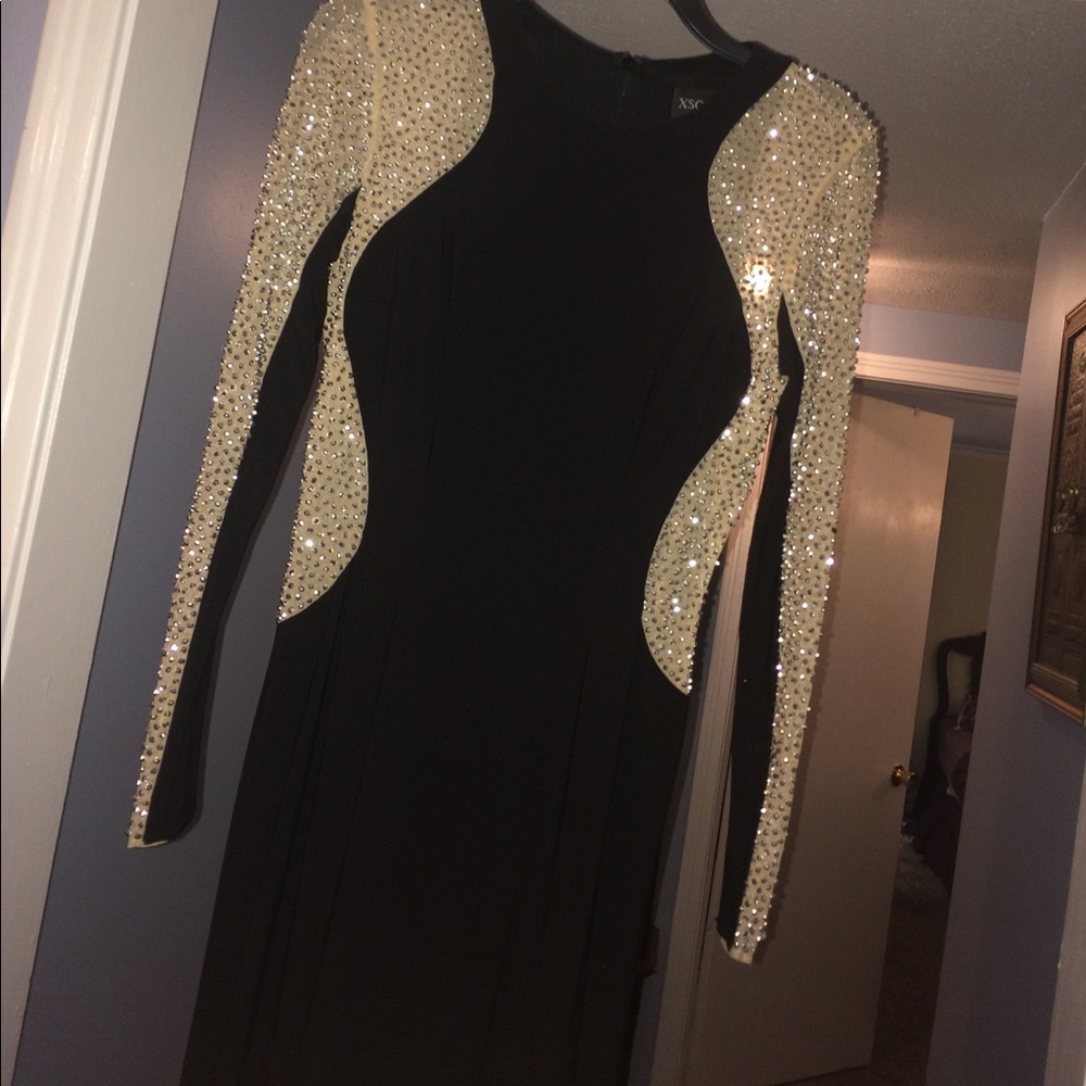 XSCAPE black evening gown size 4