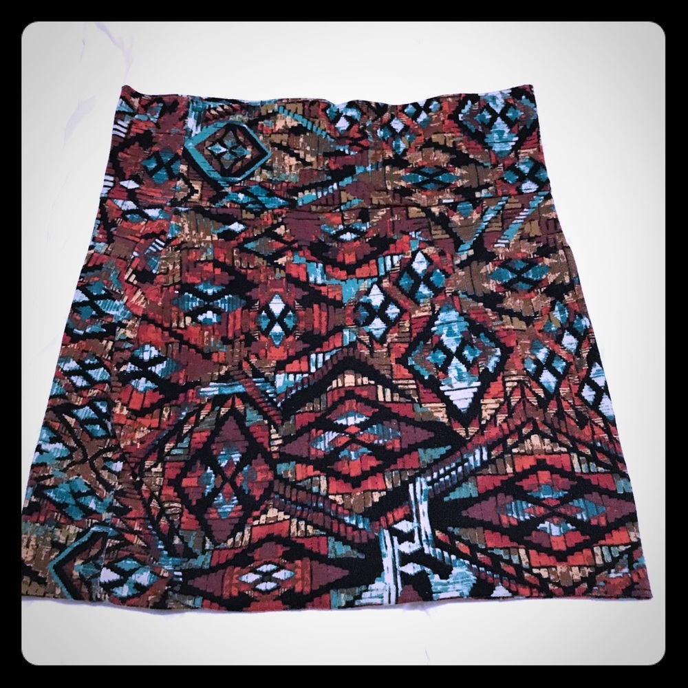 Aztec Print Fitted Skirt