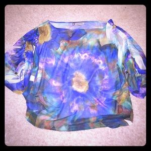Tie dye sheer chiffon blouse